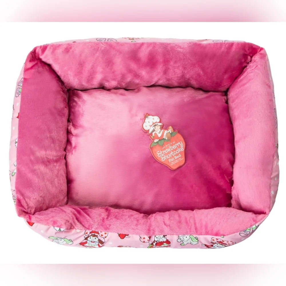 Strawberry Shortcake and Pupcake Plush Pet Bed Velvety Lining Very Cushy, BNWT